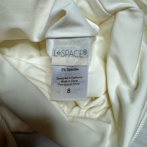 L*Space Cream Phoebe Classic One-Shoulder Rib One-Piece Swimsuit NWOT Size 8 - Picture 9 of 9